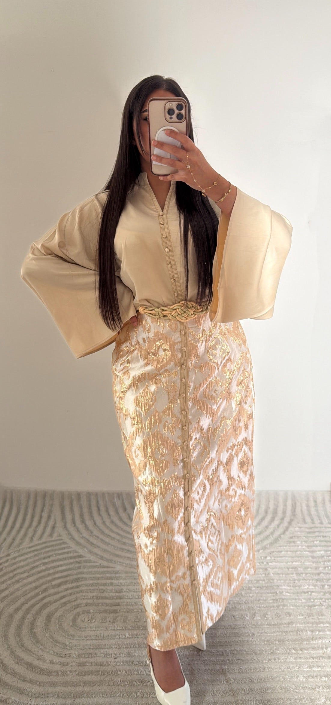 ✨ Abaya Élégance Jupe – Ensemble 3 pièces