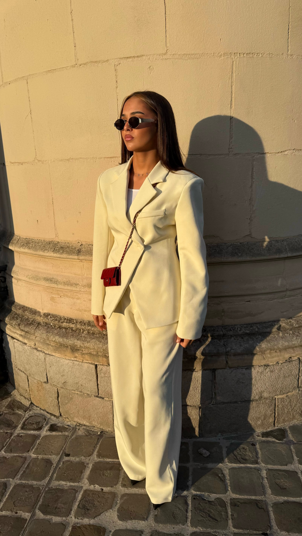 Tailleur Elégance Impériale - Jaune Lumière